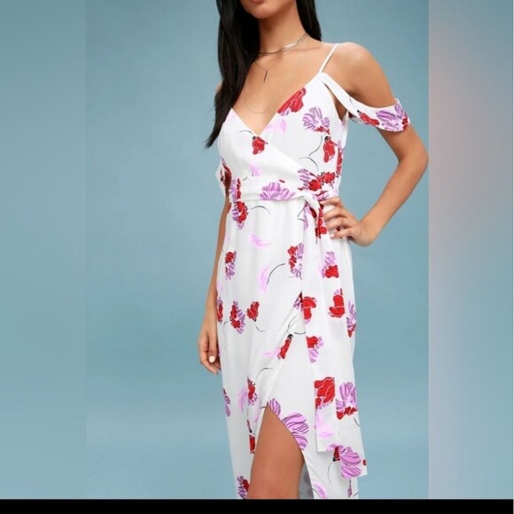 Bardot Floral Faux Wrap Sleeveless Midi Dress - Picture 1 of 8